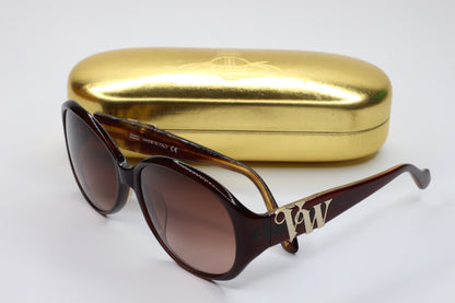 VIVIENNE WESTWOOD VW75806 Brown Gradient Lens Gold Logo Luxury sunglasses - sunglasses, Women
