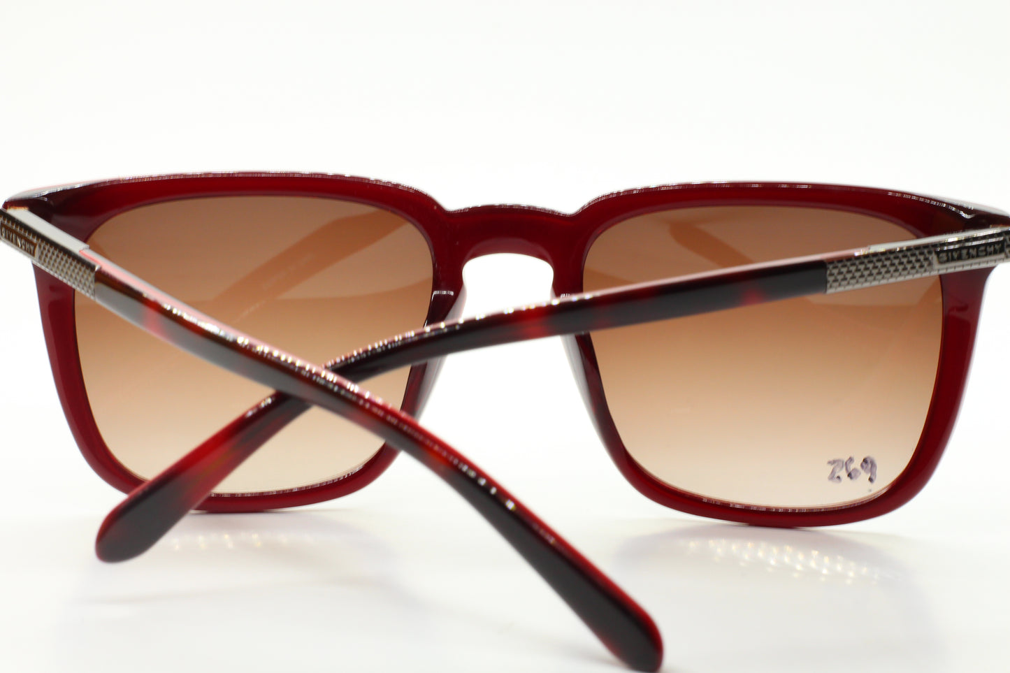 Vintage Givenchy SGV817 06XR Havana Red Luxury Sunglasses