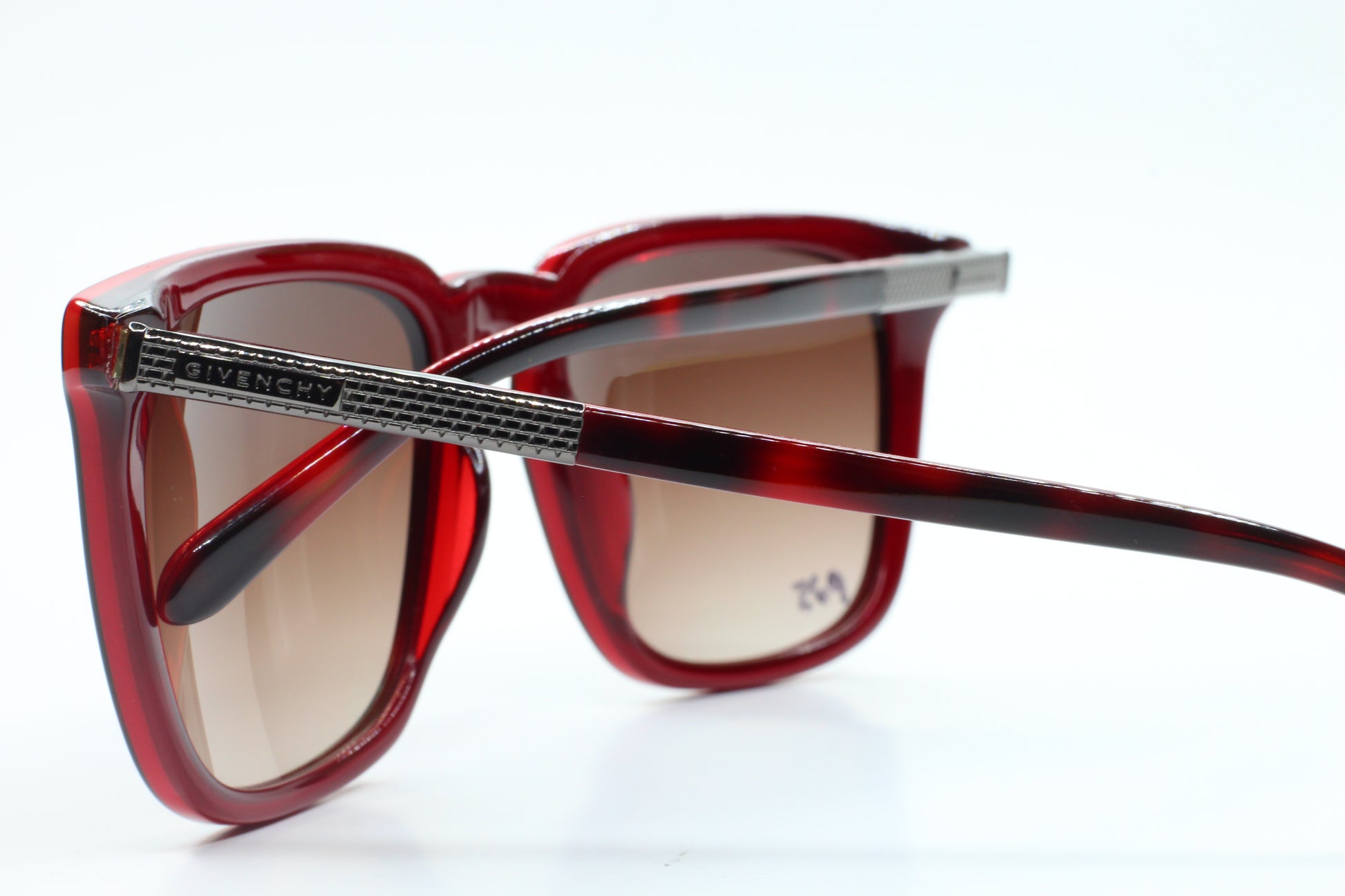 Givenchy SGV817 06XR Red Designer Havana Brown Gradient Luxury Sunglasses - Man, Men, sunglasses