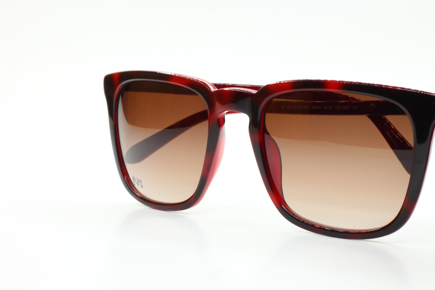 Givenchy SGV817 06XR Red Designer Havana Brown Gradient Luxury Sunglasses - Man, Men, sunglasses