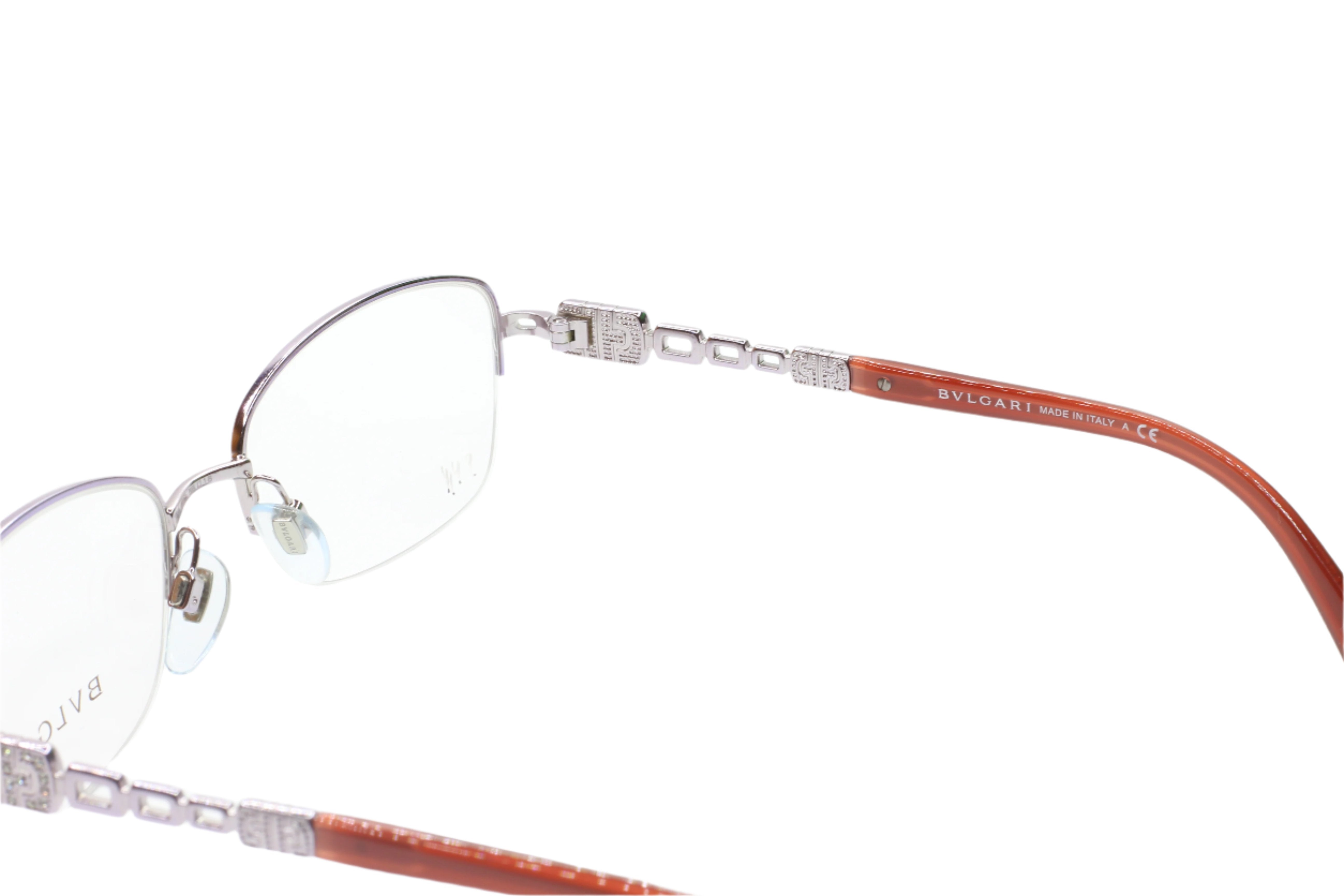 Bvlgari BV2134 B 378 53mm Purple Swarovski Crystals Luxury Eyeglasses Ma 53 18 135 Silver Metal