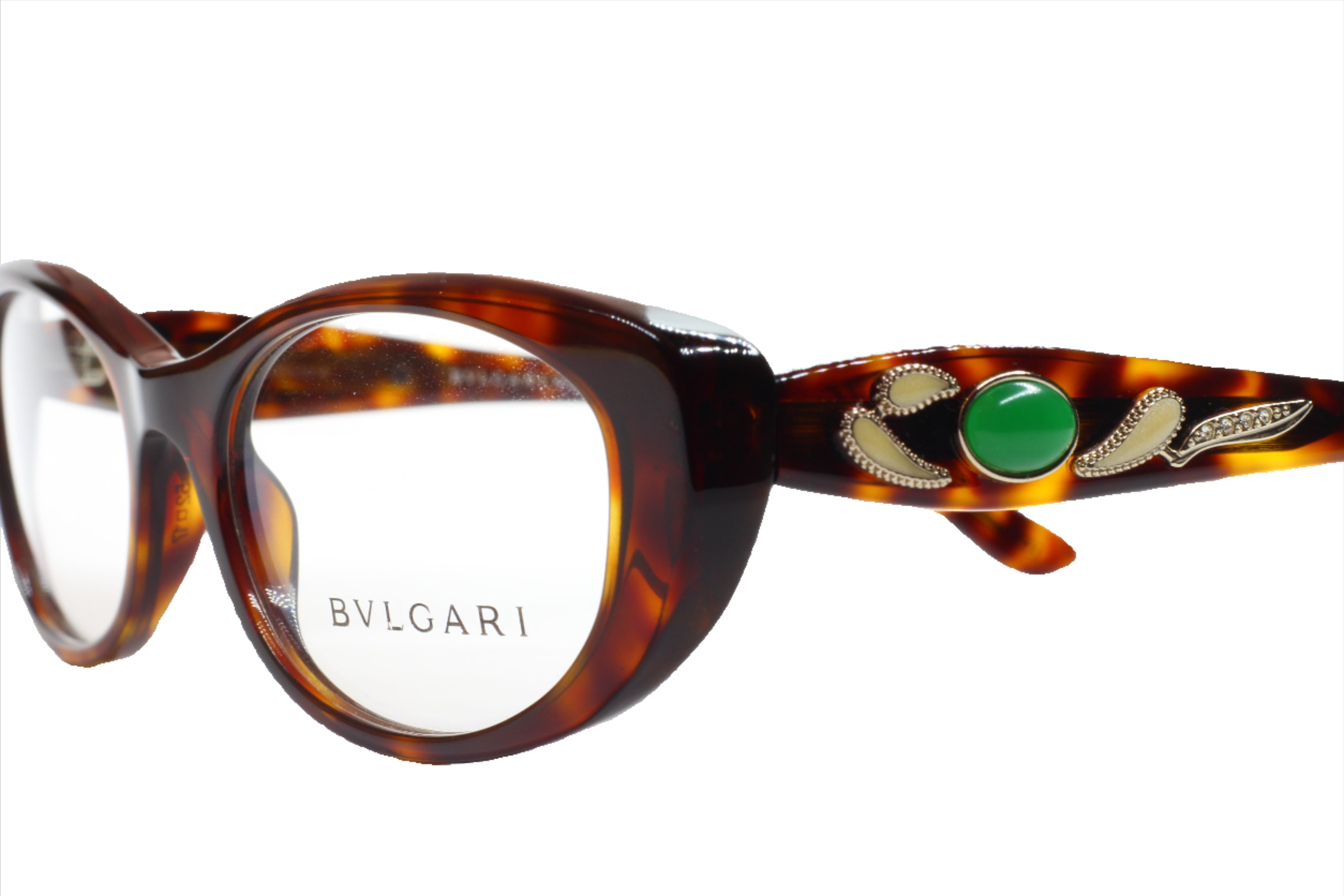 Bvlgari BV4057B 851 Brown Swarovski Crystal Luxury Italy Eyeglasses ABC Optical