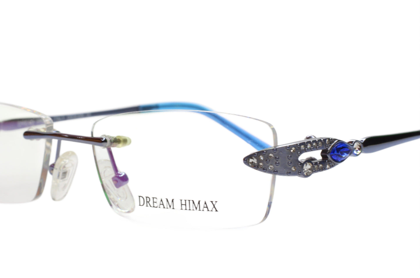 Dream Himax H330 C7 Silver Blue Rimless Luxury Eyeglasses Optical Frames ABC Optical Eyeglasses Women