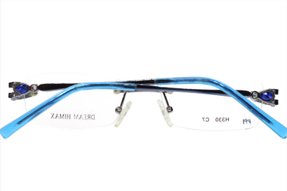 Dream Himax H330 C7 Silver Blue Rimless Luxury Eyeglasses Optical Frames ABC Optical Eyeglasses Women