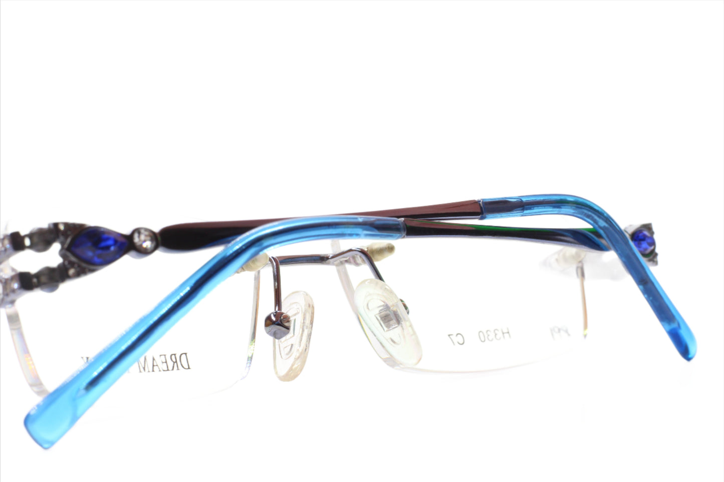 Dream Himax H330 C7 Silver Blue Rimless Luxury Eyeglasses Optical Frames ABC Optical Eyeglasses Women