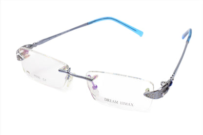 Dream Himax H330 C7 Silver Blue Rimless Luxury Eyeglasses Optical Frames ABC Optical Eyeglasses Women