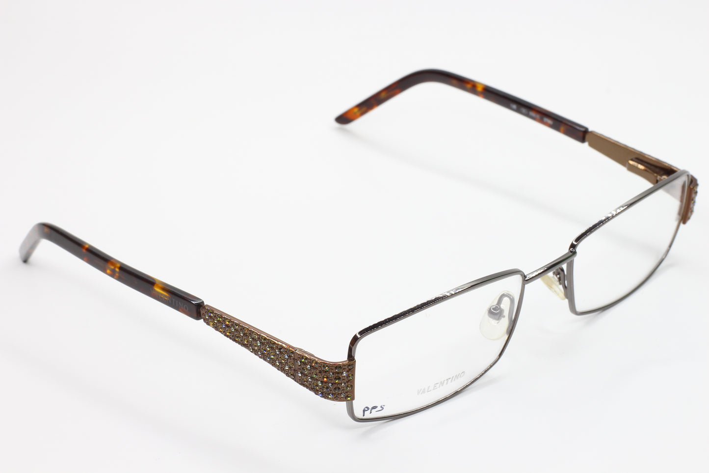VALENTINO V5581/U 0TNV Metal Havana Tortoise Silver Flex Hinge Luxury Eyeglasses