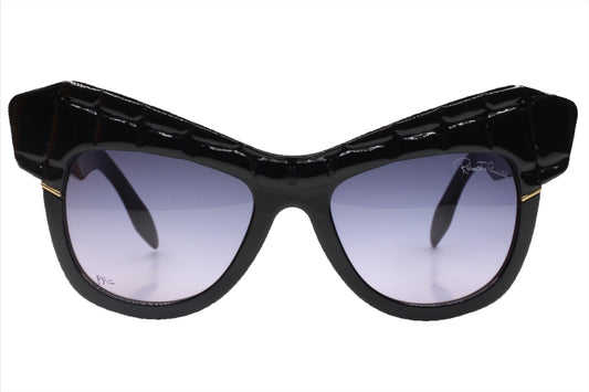 Roberto Cavalli Wild Diva RC750S 01B Authentic Glossy Black Sunglasses - sunglasses, Women
