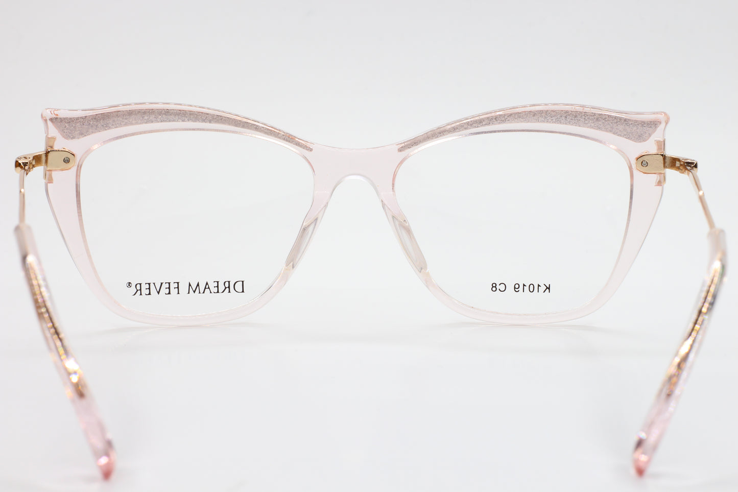 Dream Fever K1019 C8 Acetate Pink Transparent Gold Metal Eyeglasses - ABC Optical