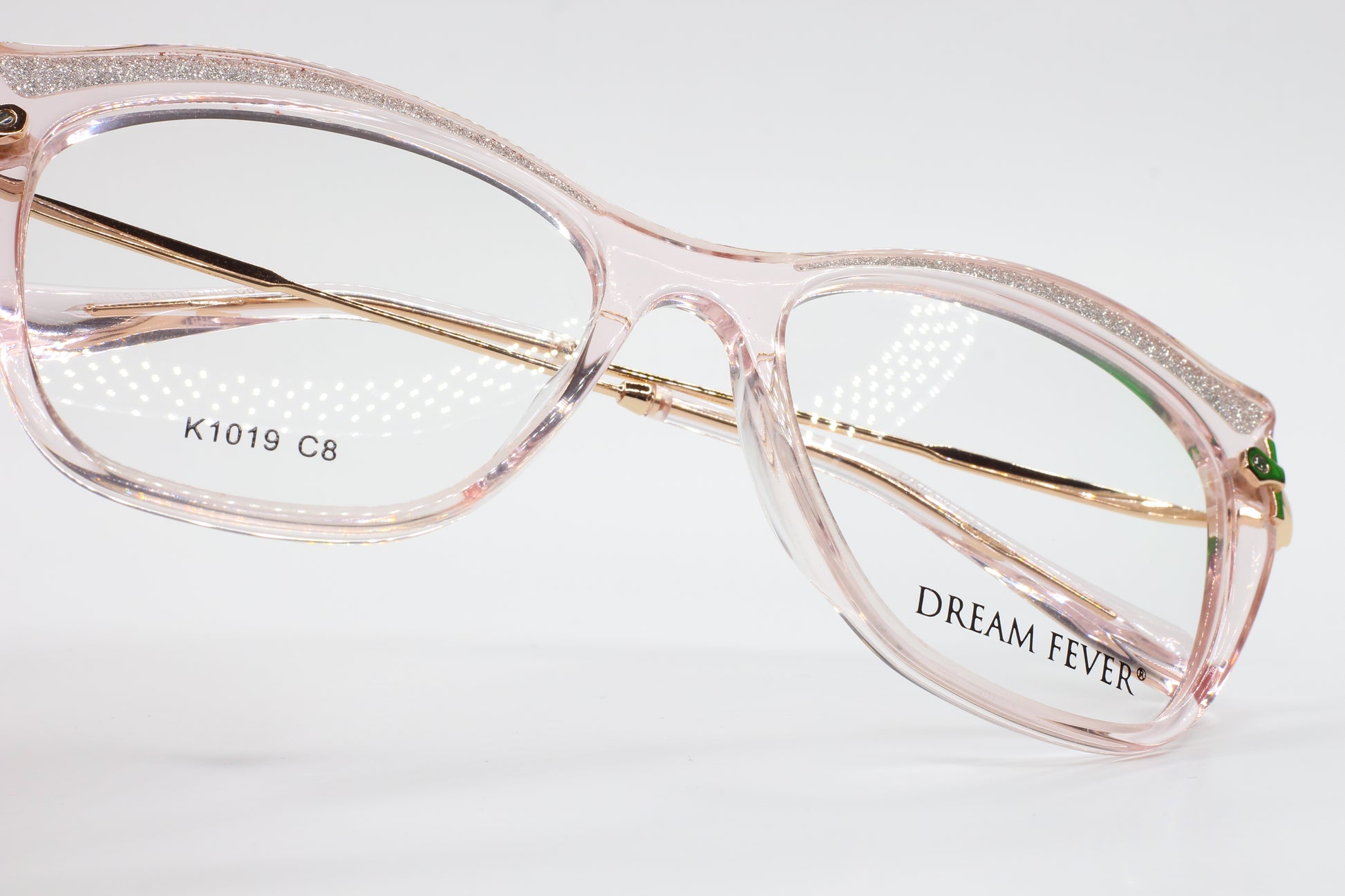 Dream Fever K1019 C8 Acetate Pink Transparent Gold Metal Eyeglasses - ABC Optical