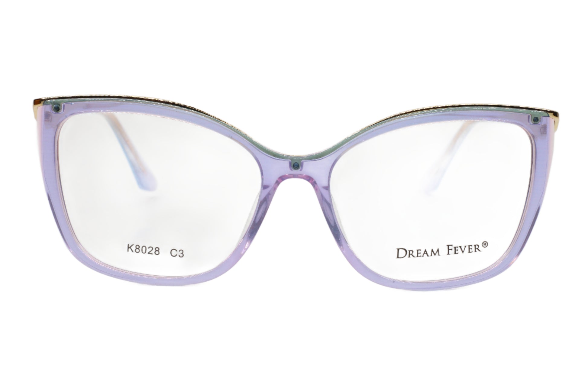 Dream Fever K8028 Purple And Gold Designer Italy Eyeglasses 54-16-140 Multi-Color Gold K8028 Acetate Optical Frames ABC Optical Eyeglasses