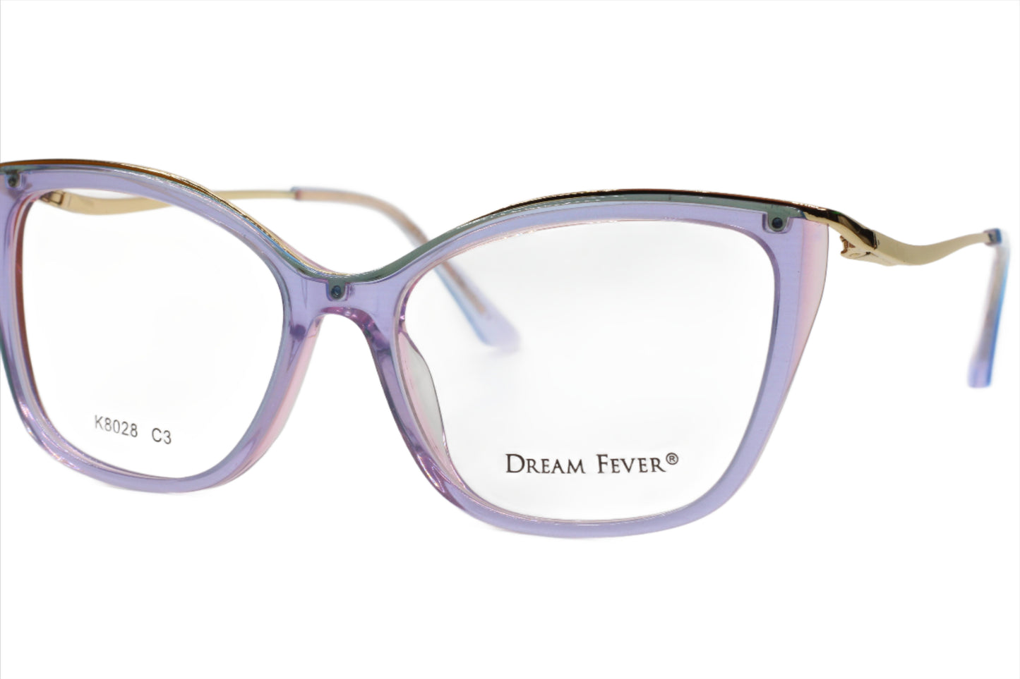 Dream Fever K8028 Purple And Gold Designer Italy Eyeglasses Optical Frames ABC Optical Eyeglasses