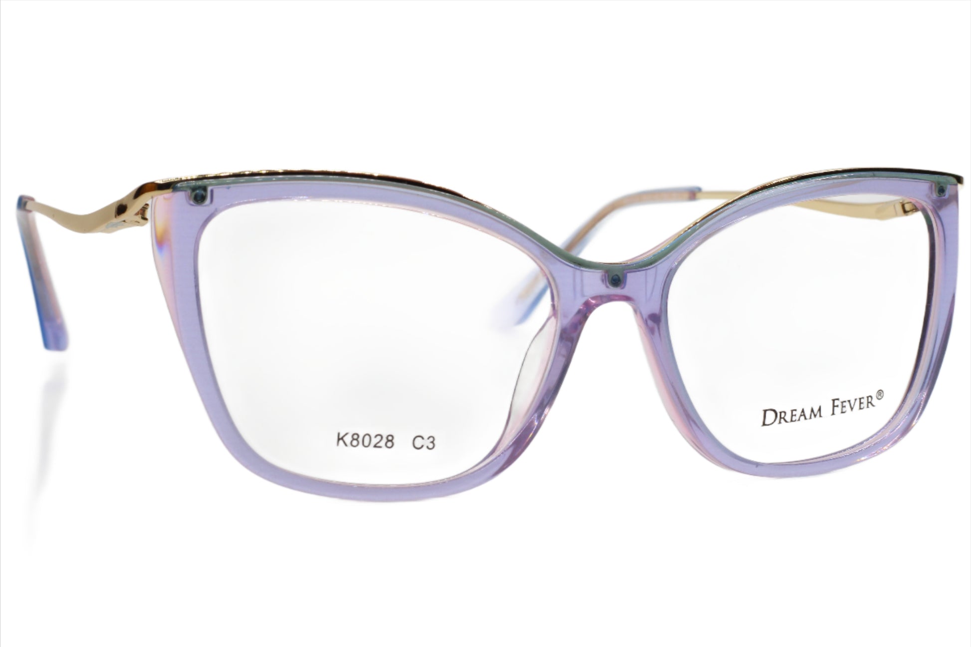 Dream Fever K8028 Purple And Gold Designer Italy Eyeglasses Optical Frames ABC Optical Eyeglasses