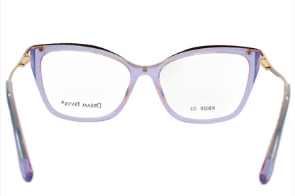 Dream Fever K8028 Purple And Gold Designer Italy Eyeglasses Optical Frames ABC Optical Eyeglasses