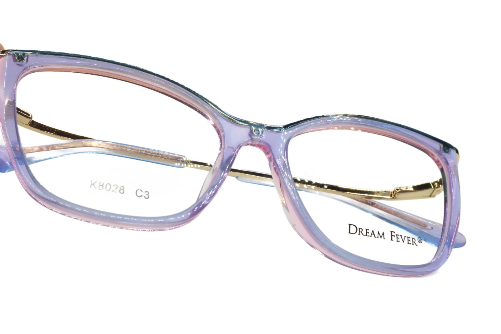 Dream Fever K8028 Purple And Gold Designer Italy Eyeglasses Optical Frames ABC Optical Eyeglasses