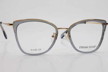 Dream Fever K1032 Anteojos de moda de diseñador en oro gris - Wo