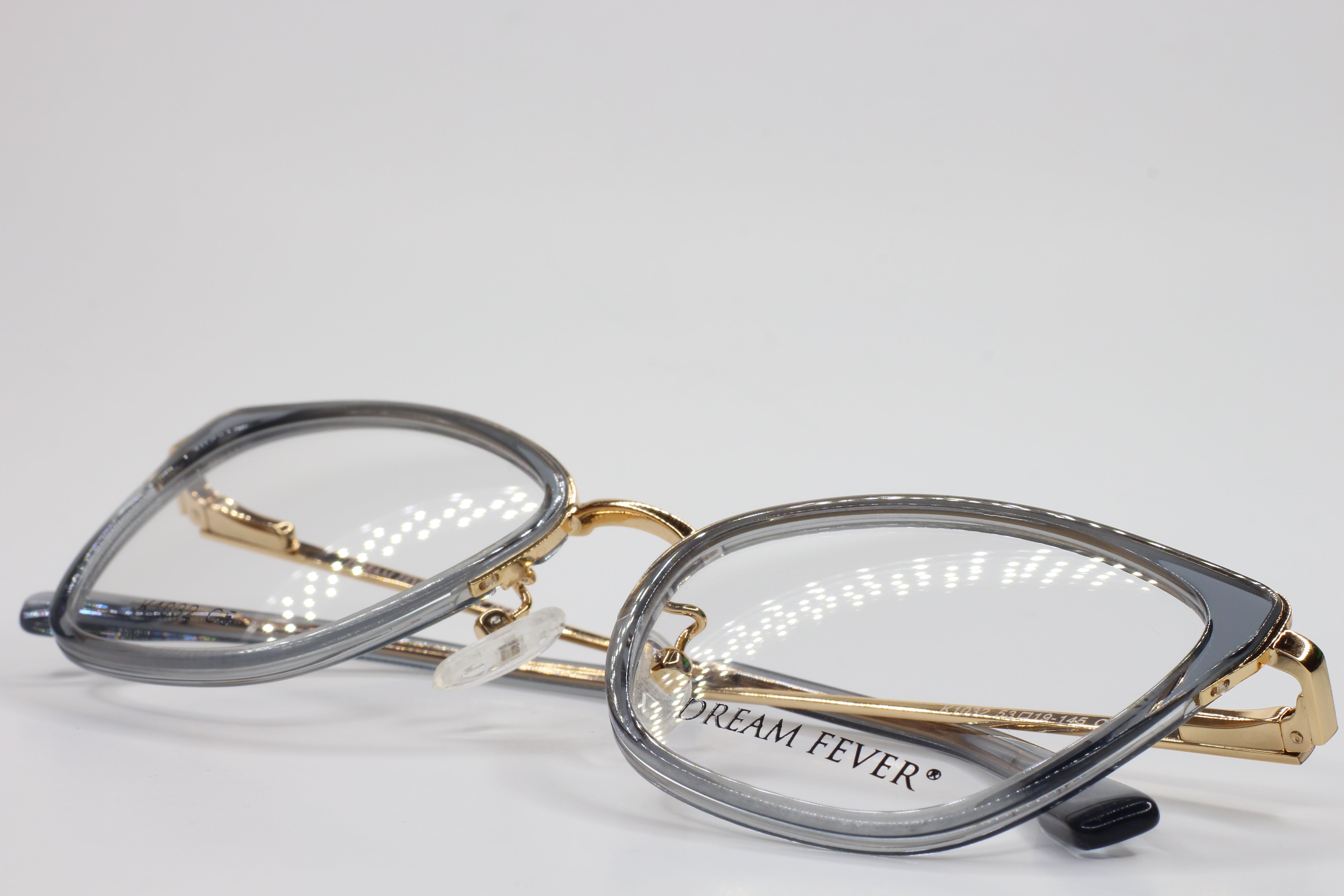 Dream Fever K1032 Crystal Gray Gold Designer Italy Eyeglasses -Wo