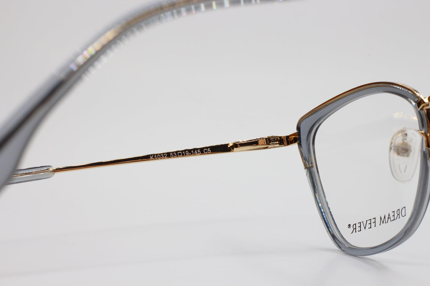 Dream Fever K1032 Gray Gold Designer Fashion Eyeglasses -Wo