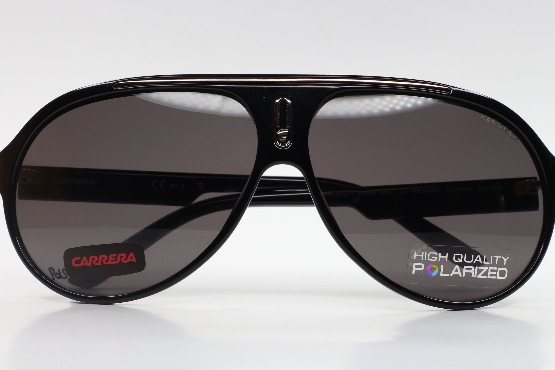 Carrera 57 D28M9 Black Aviator Acetate High Quality Polarized Luxury Sunglasses - ABC Optical