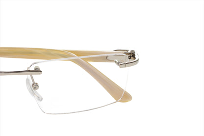 Myriad Eyewear ME00527 Silver Rimless Luxury Eyeglasses -Ma