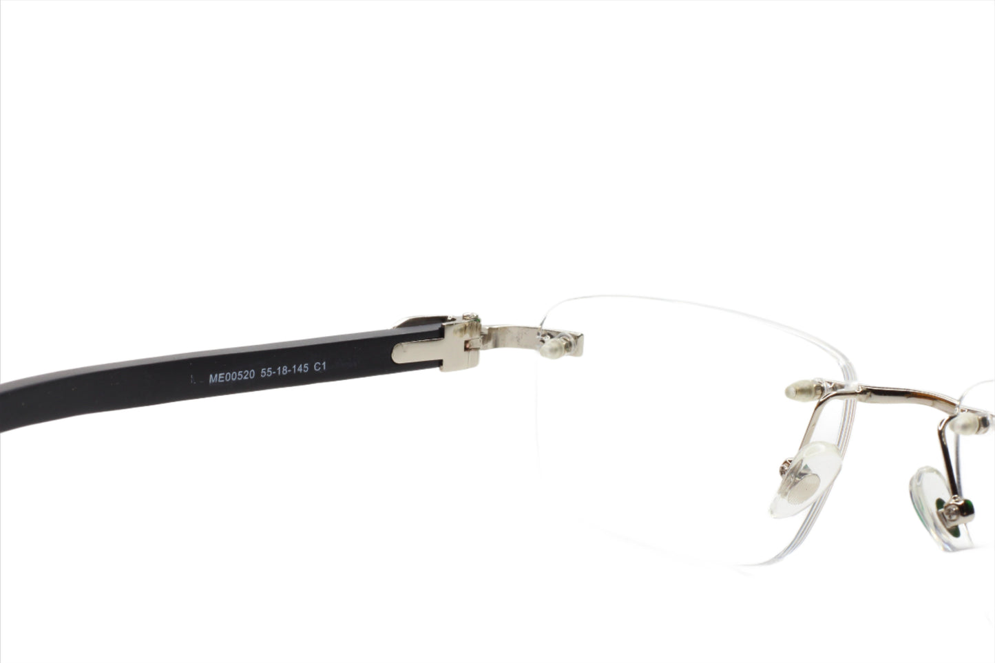 Myriad Eyewear ME00520 Silver Black Rimless Eyeglasses -Ma