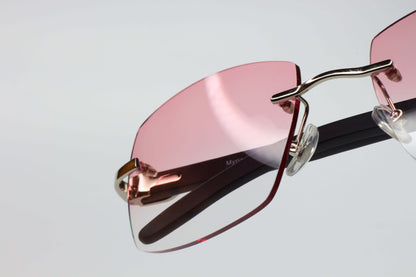 Myriad Eyewear ME00520 Pink Cloud Rimless Luxury Sunglasses -Ma