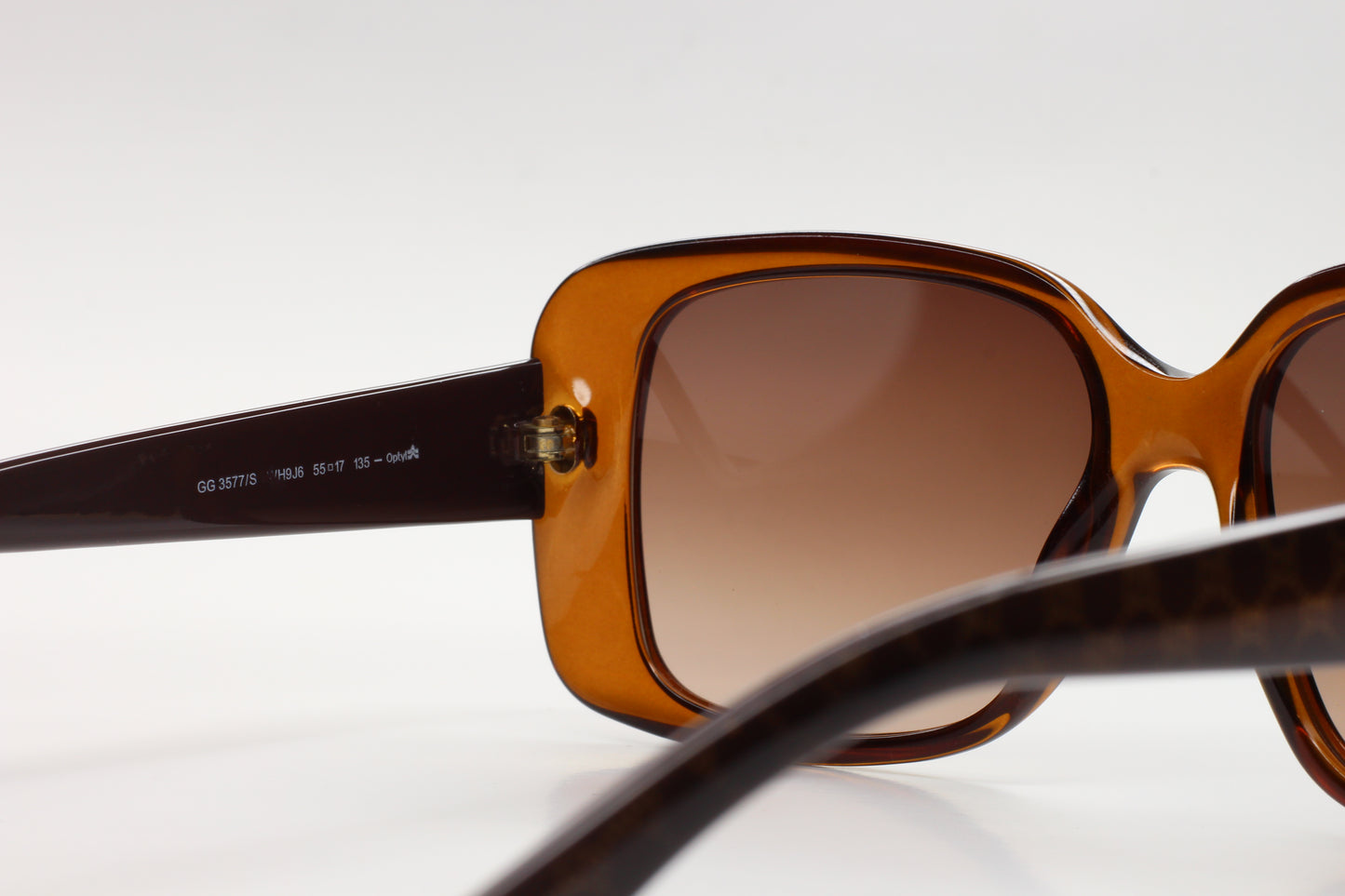 Gucci GG3577S WH9J6 Brown Gold Luxury Sunglasses