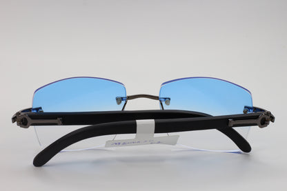 Myriad Eyewear ME00420 Gunmetal Rimless Luxury Sunglasses -Ma
