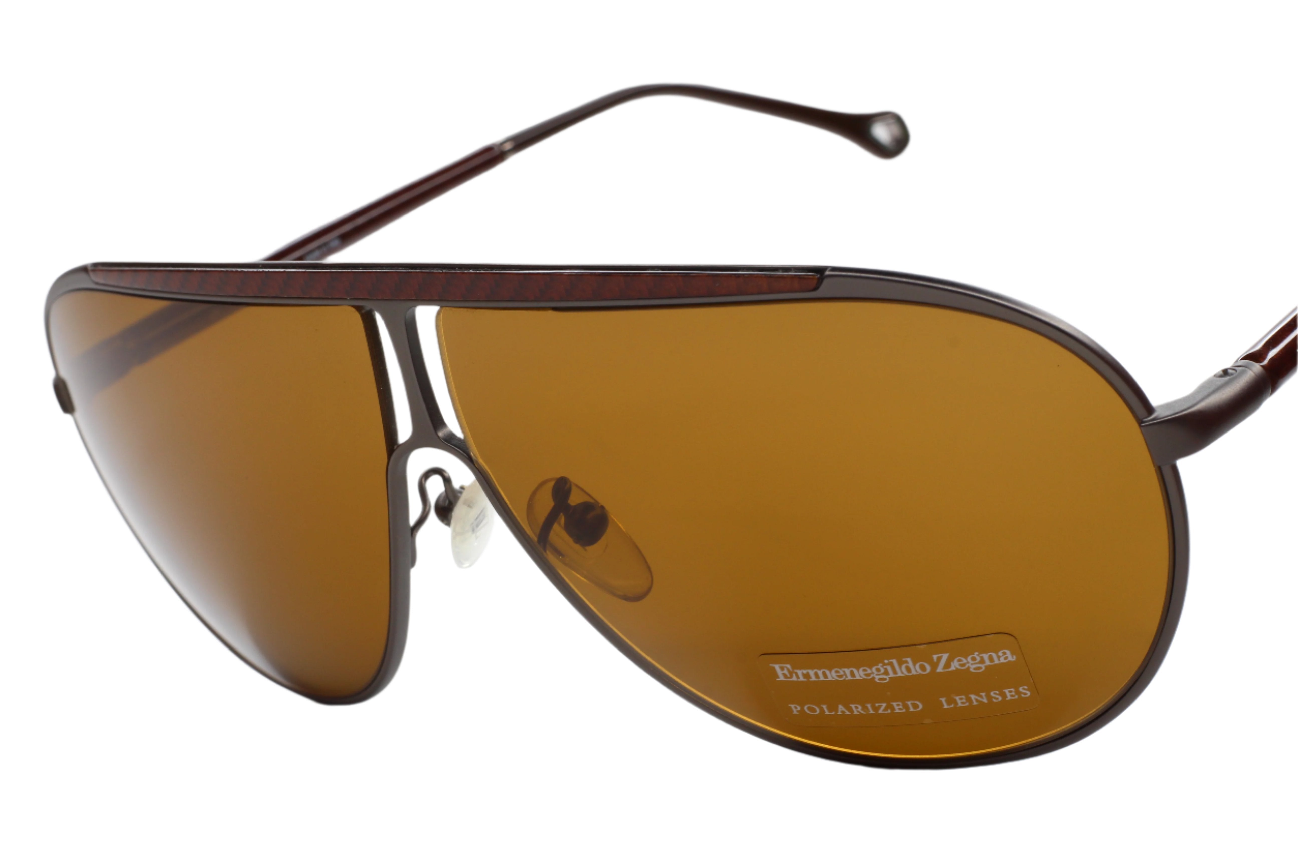 Ermenegildo Zegna ブラウン サングラス Dark Brown Orizzonte I Acetate and Metal Sunglasses SS26 34030665