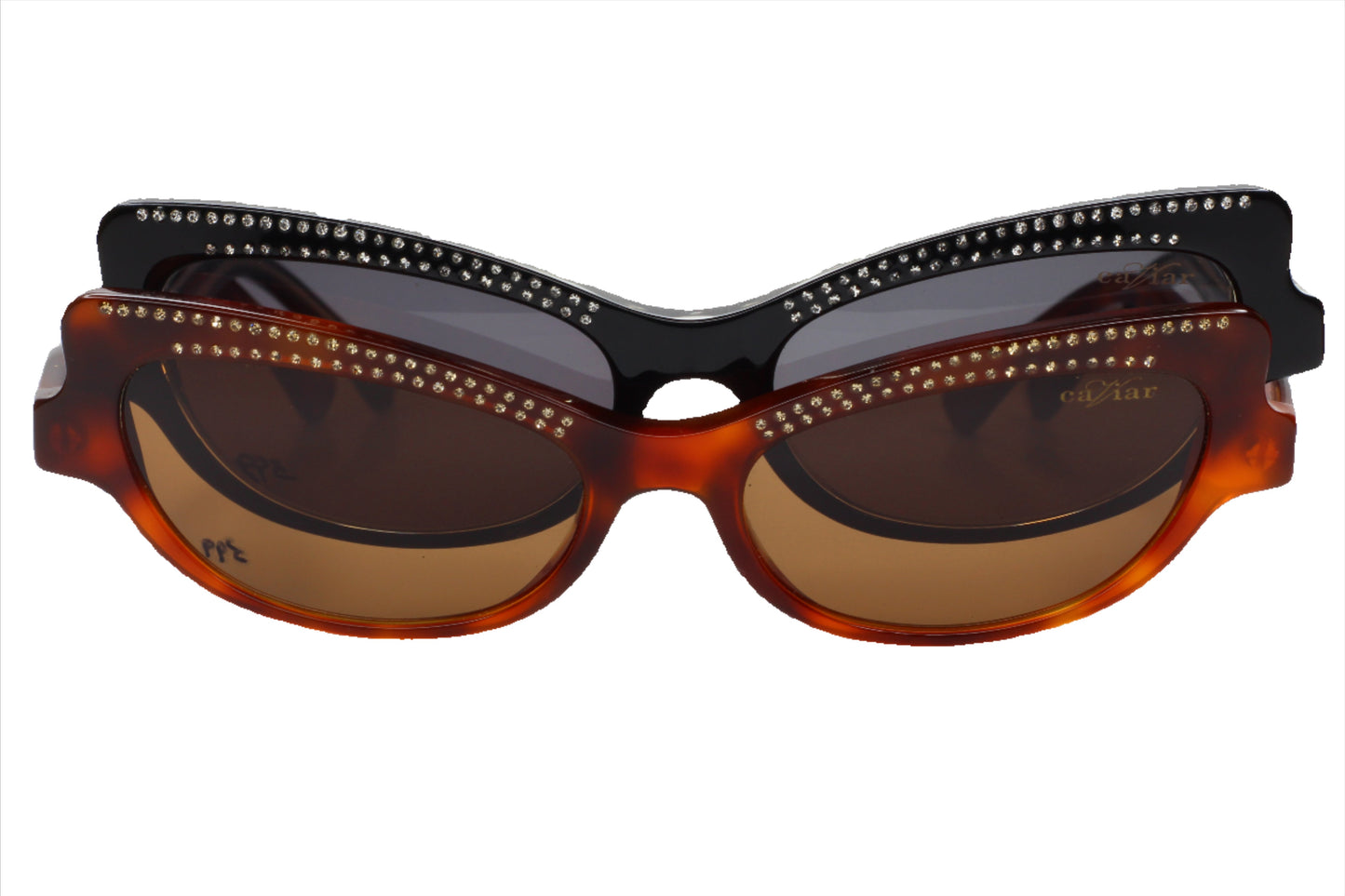 Caviar M3002 C16 Havana Brown Sparkle Luxury Sunglasses