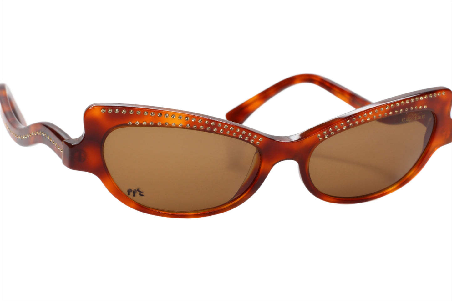 Caviar M3002 C16 Havana Brown Sparkle Luxury Sunglasses