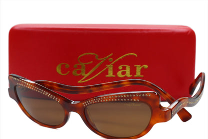 Caviar M3002 C16 Havana Brown Sparkle Luxury Sunglasses