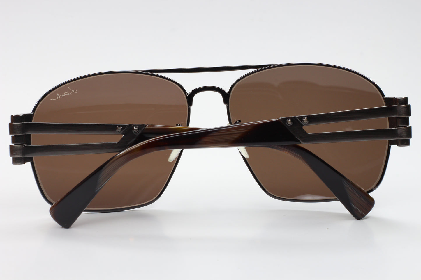 Lanvin SLN002 K20 Brown Designer Gunmetal Full Rim Metal Luxury Sunglasses - ABC Optical