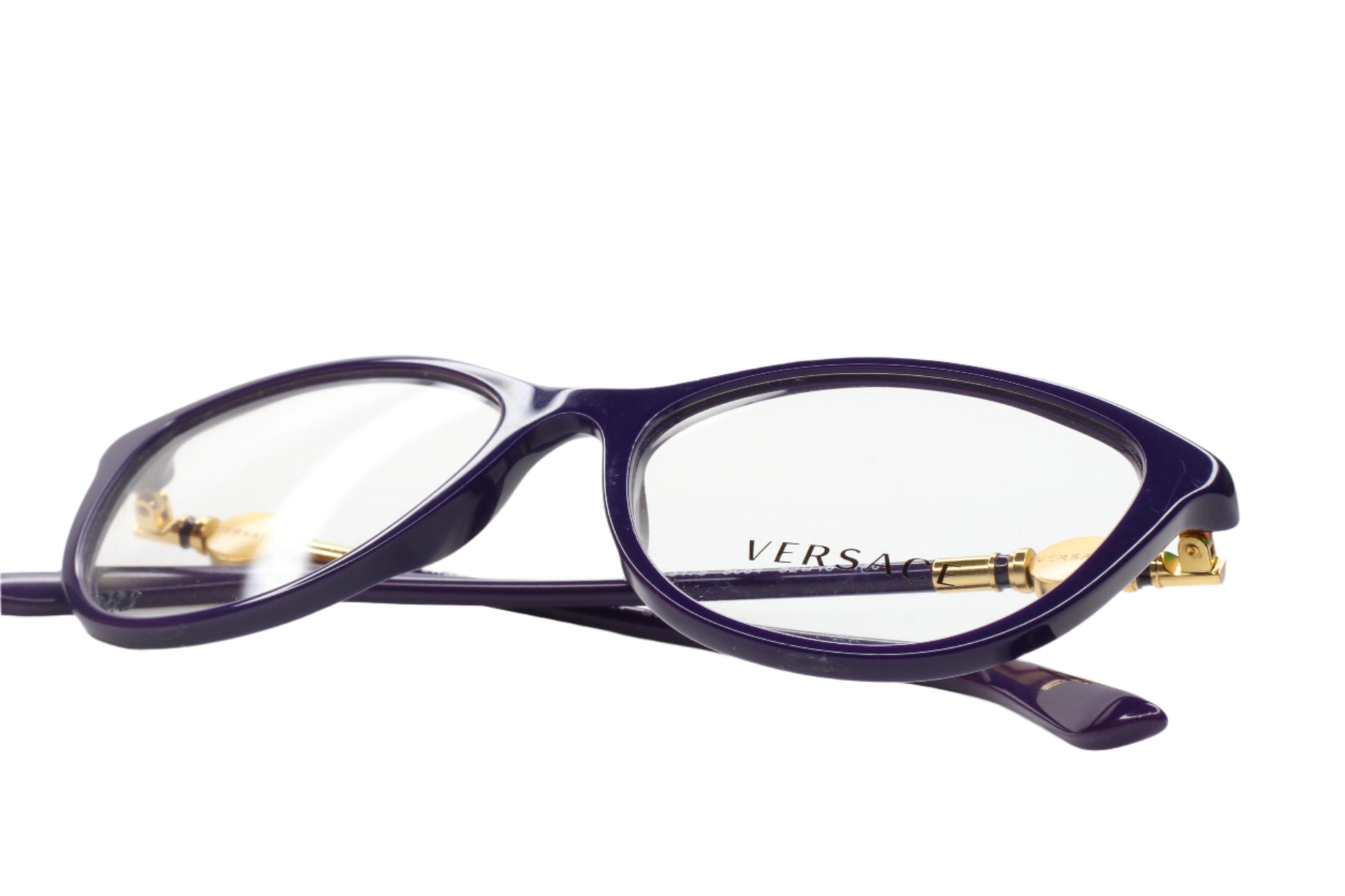 Versace VE3175 5064 Eggplant Purple Gold Luxury Eyeglasses Optical Frames ABC Optical Eyeglasses