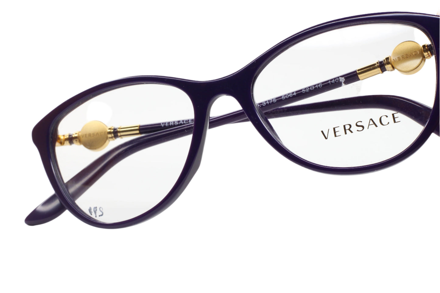 Versace VE3175 5064 Eggplant Purple Gold Luxury Eyeglasses Optical Frames ABC Optical Eyeglasses