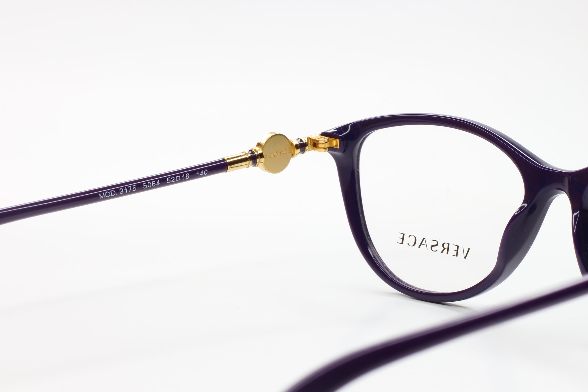 Versace VE3175 5064 Eggplant Purple Gold Luxury Eyeglasses Optical Frames ABC Optical Eyeglasses