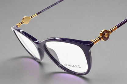 Versace VE3175 5064 Eggplant Purple Gold Luxury Eyeglasses Optical Frames ABC Optical Eyeglasses