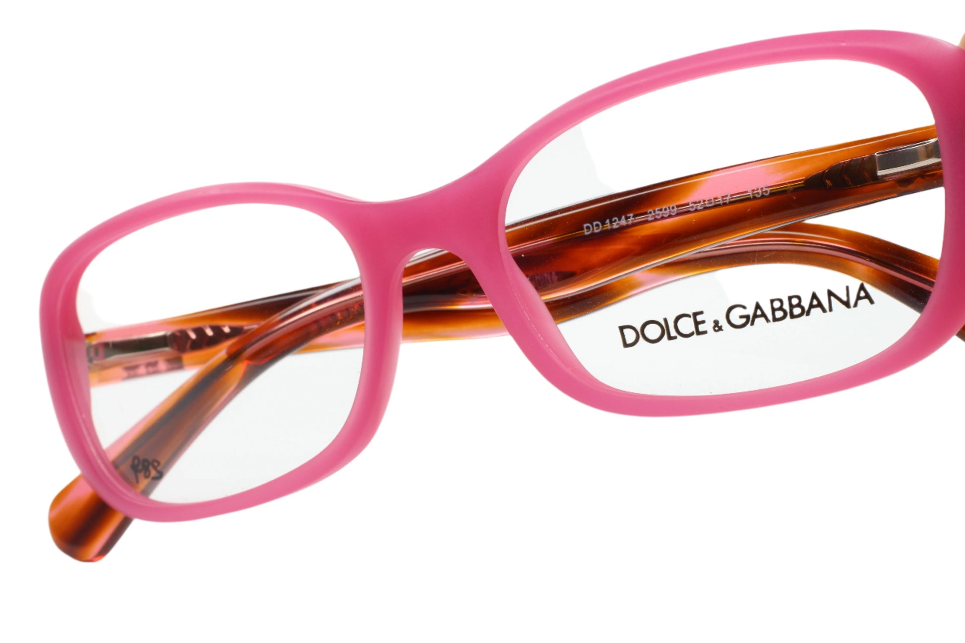 Dolce & Gabbana DG1247 2599 Pink Havana Designer Eyeglasses Optical Frames ABC Optical Eyeglasses