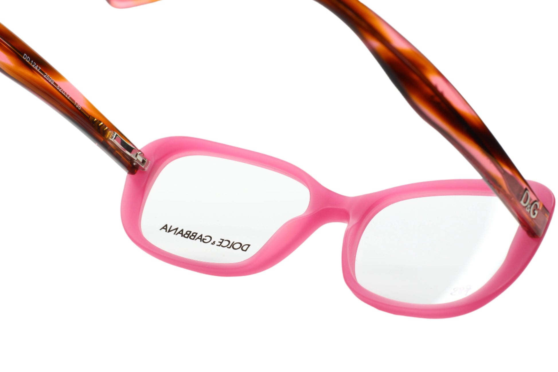 Dolce & Gabbana DG1247 2599 Pink Havana Designer Eyeglasses Optical Frames ABC Optical Eyeglasses