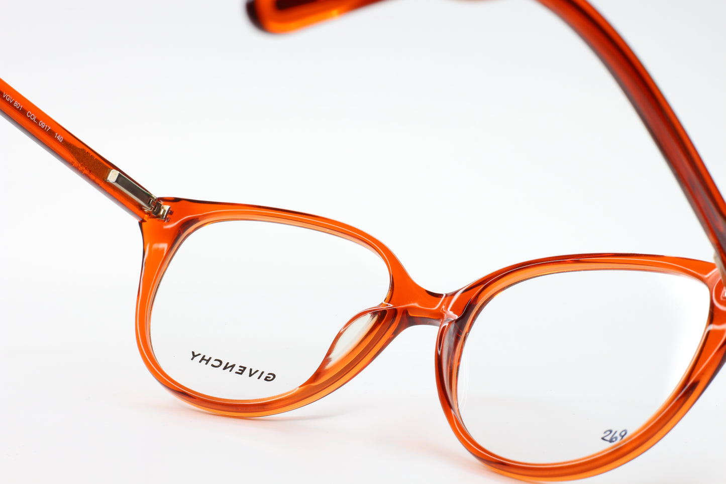 Givenchy VGV801 0917 Orange Acetate Designer Italy Luxury Eyeglasses Optical Frames ABC Optical Eyeglasses