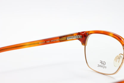 GF Ferre FF27102 Tortoise Brown Designer Gold Luxury Clubmaster Eyeglasses - ABC Optical