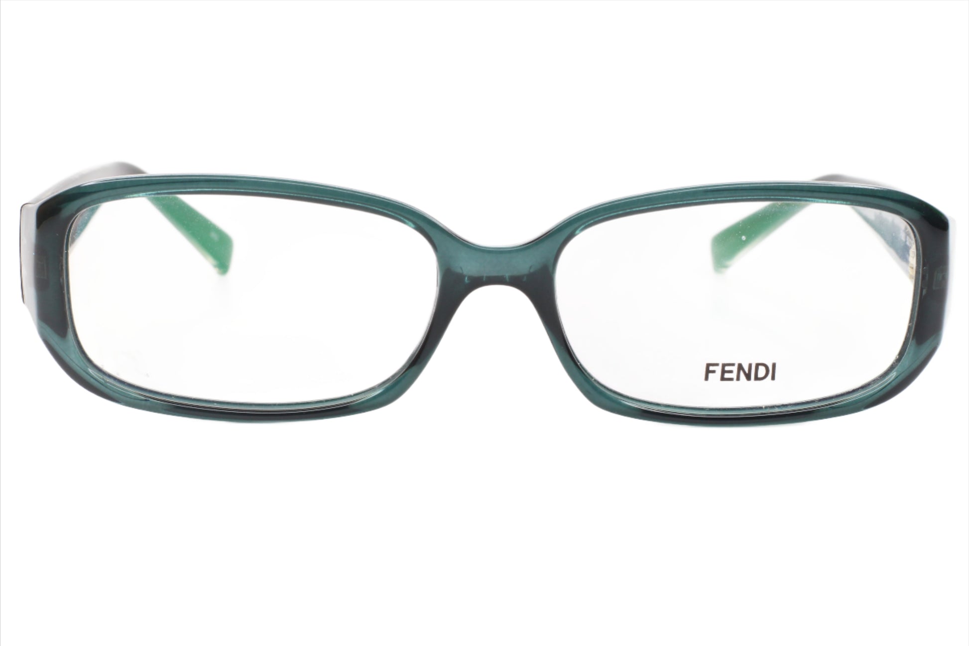 Fendi F983 316 Crystal Green Gold Designer Italy Eyeglasses 53-15-130 Crystal Green Gold Acetate Optical Frames ABC Optical Eyeglasses