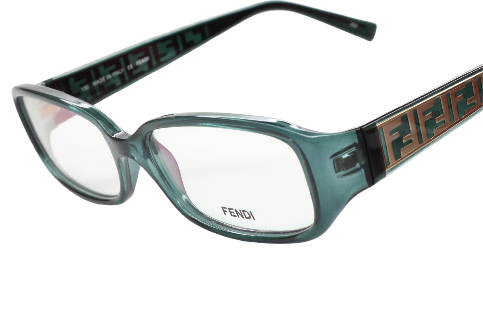 Fendi F983 316 Crystal Green Gold Designer Italy Eyeglasses Optical Frames ABC Optical Eyeglasses