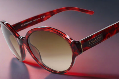 Burberry B4111 3196/13 Havana Red Round Luxury Sunglasses
