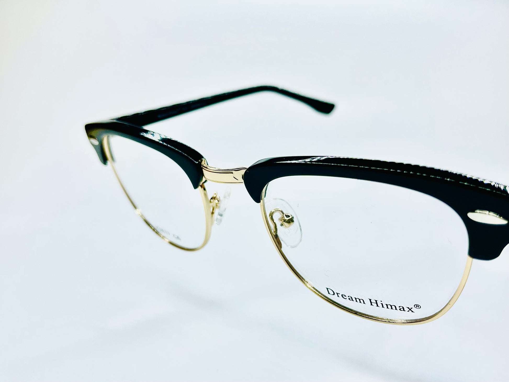 Dream Himax K2617 C6 Black Gold Acetate Metal Eyeglasses - 
