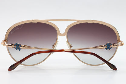 Roberto Cavalli RC721S 28B Tureia Gold Blue Designer Sunglasses