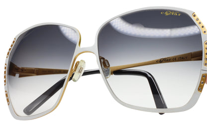 Caviar M5003 C24 White Metal Gold Stones Luxury Sunglasses