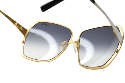 Caviar M5003 C24 White Designer Metal Gold Sparkly Stones Gradient Luxury Sunglasses - ABC Optical