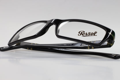 Persol PO2857V 95 Black Acetate Designer Eyeglasses Optical Frames ABC Optical Eyeglasses