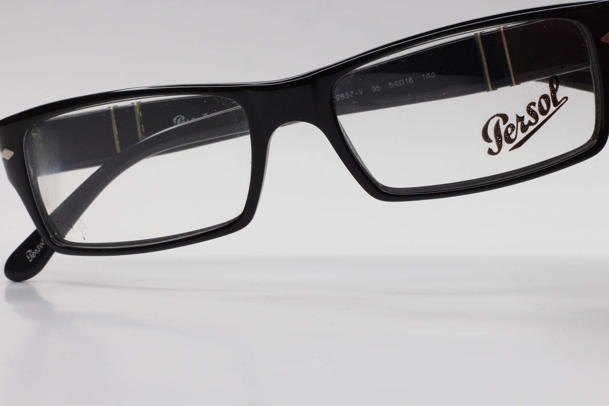 Persol PO2857V 95 Black Acetate Designer Eyeglasses Optical Frames ABC Optical Eyeglasses